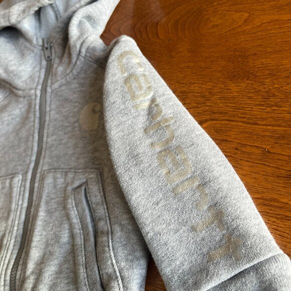 Carhartt gray logo hoodie 12m - Picture 2 of 8